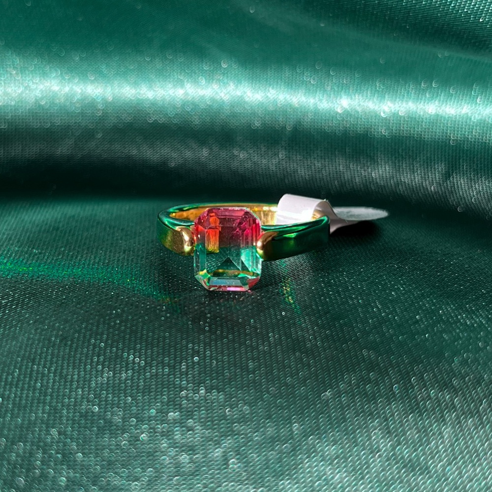 Gold Stainless Steel Pink Multicolor Ring